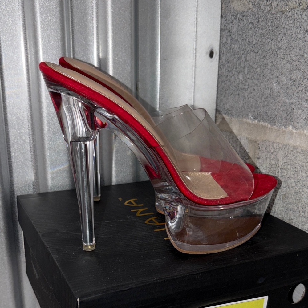 Liliana Red exotic Platform Heels
